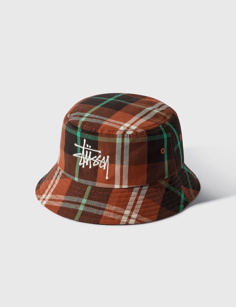 orange stussy bucket hat