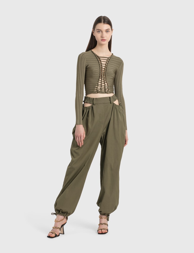 Image of Dion Lee Gathered Tie Pants