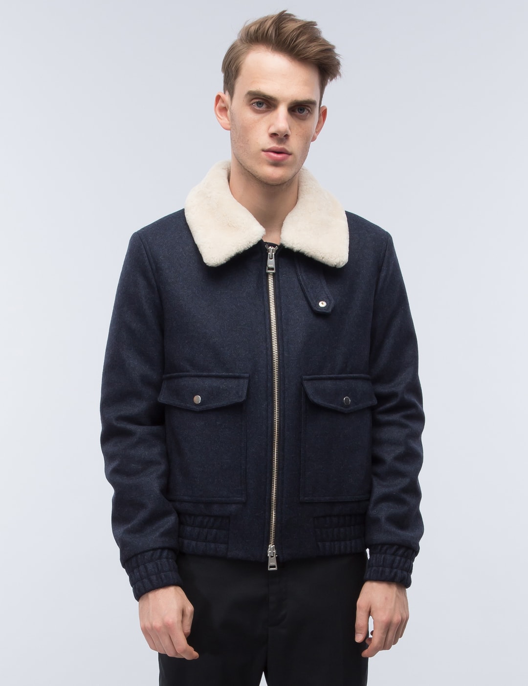 Ami Shearling Collar Zipped Jacket Hbx Globally Curated Fashion And Lifestyle By Hypebeast Ami Shearling Collar Zipped Jacket Hbx Globally Curated Fashion And Lifestyle By Hypebeast
