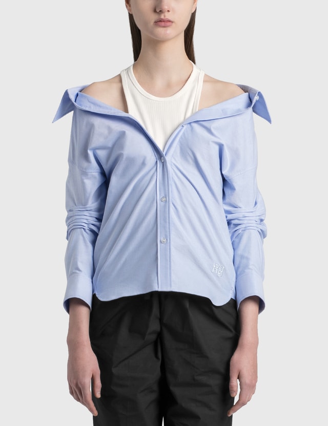 Alexander Wang T Off Shoulder Shirt With Inner Tank Hbx