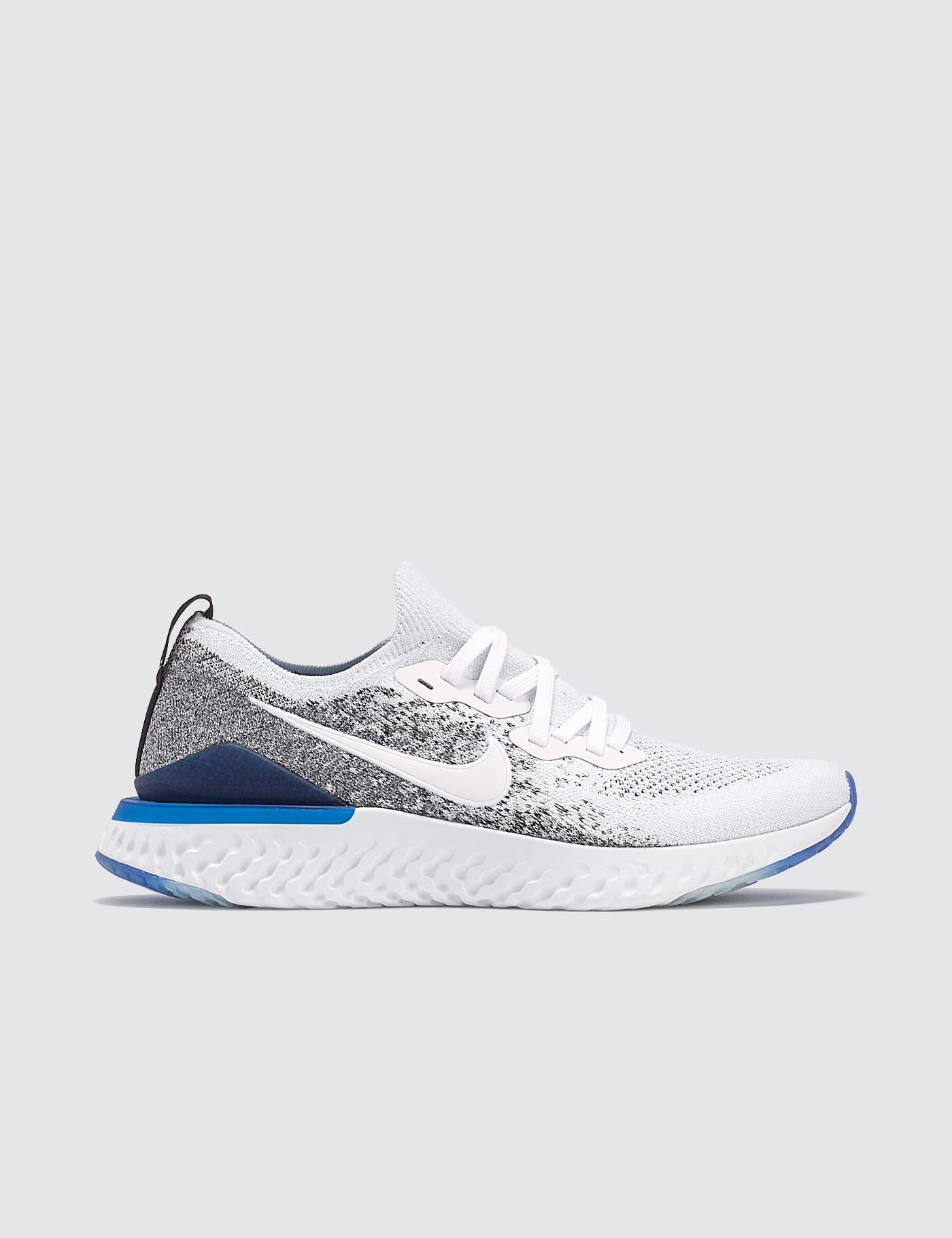nike epic react flyknit 2 white and blue
