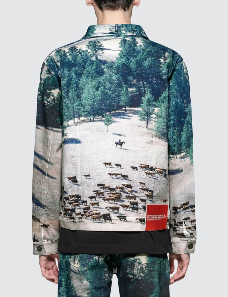 calvin klein printed denim jacket