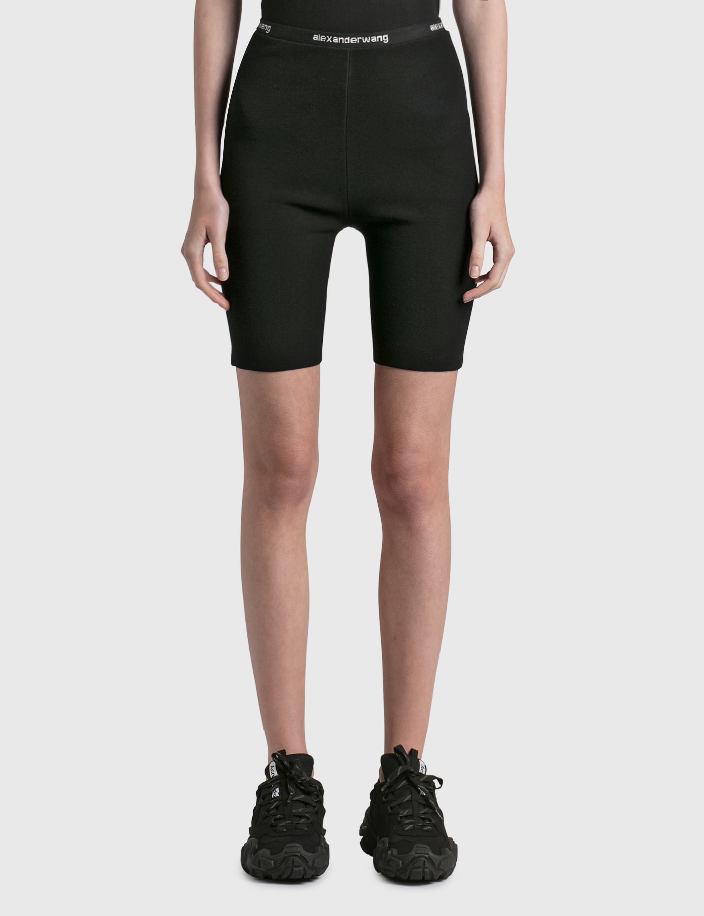 Alexander Wang T Logo Trim Bike Shorts In Black