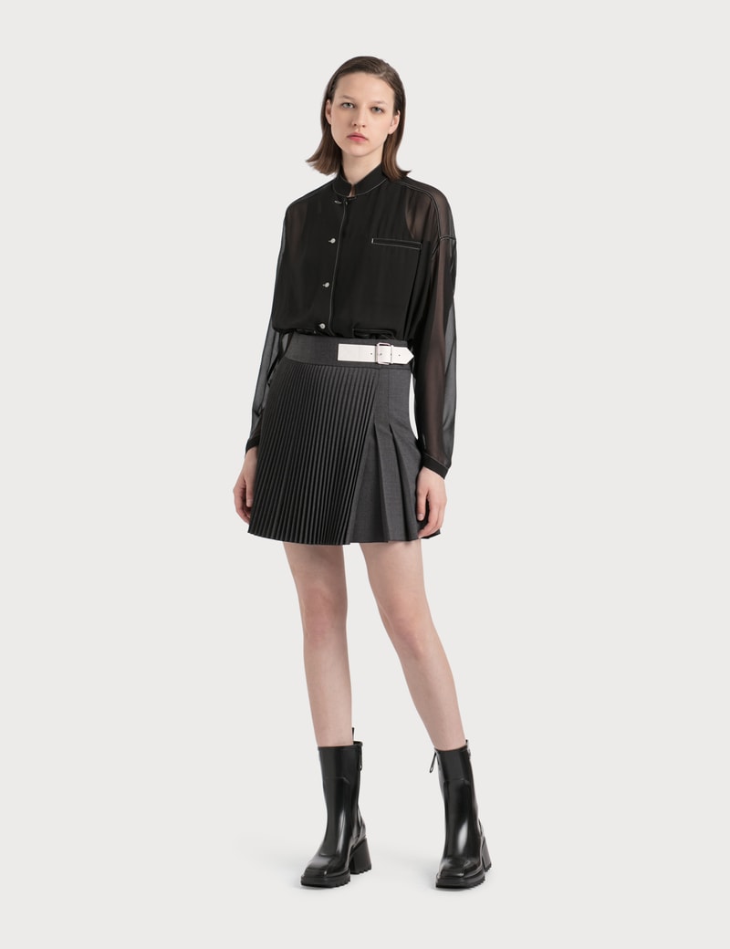 Image of Helmut Lang Pleated Wrap Mini Skirt