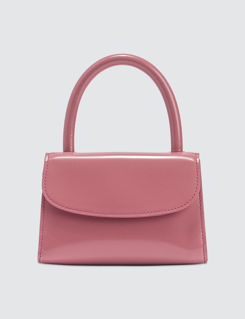 BY FAR Mini Pink Semi Patent Leather Bag