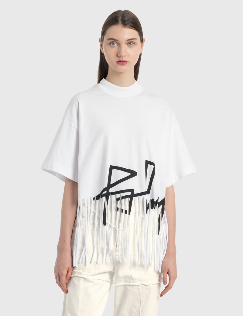 Image of Palm Angels Fringed Desert Logo T-Shirt