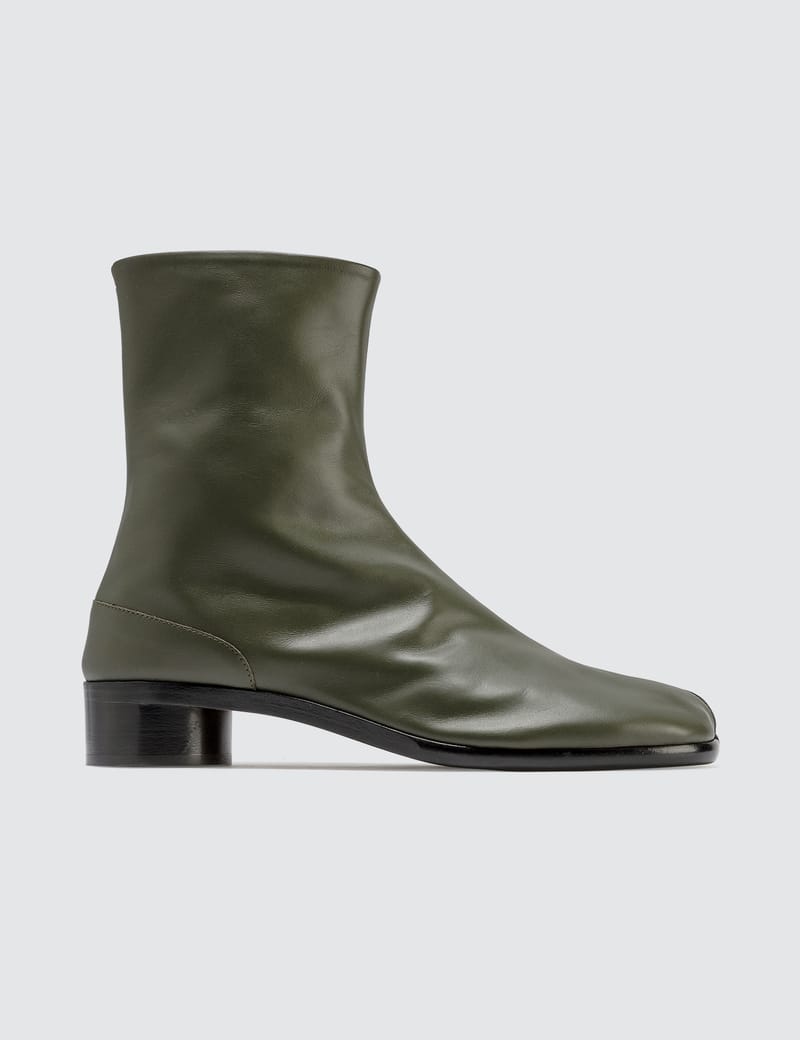 maison margiela tabi leather ankle boots