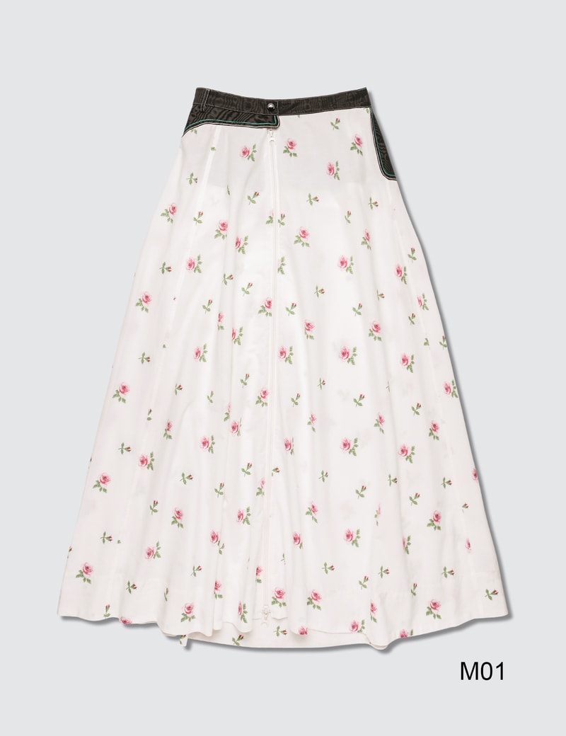 Image of Marine Serre Flower Print Midi Skirt