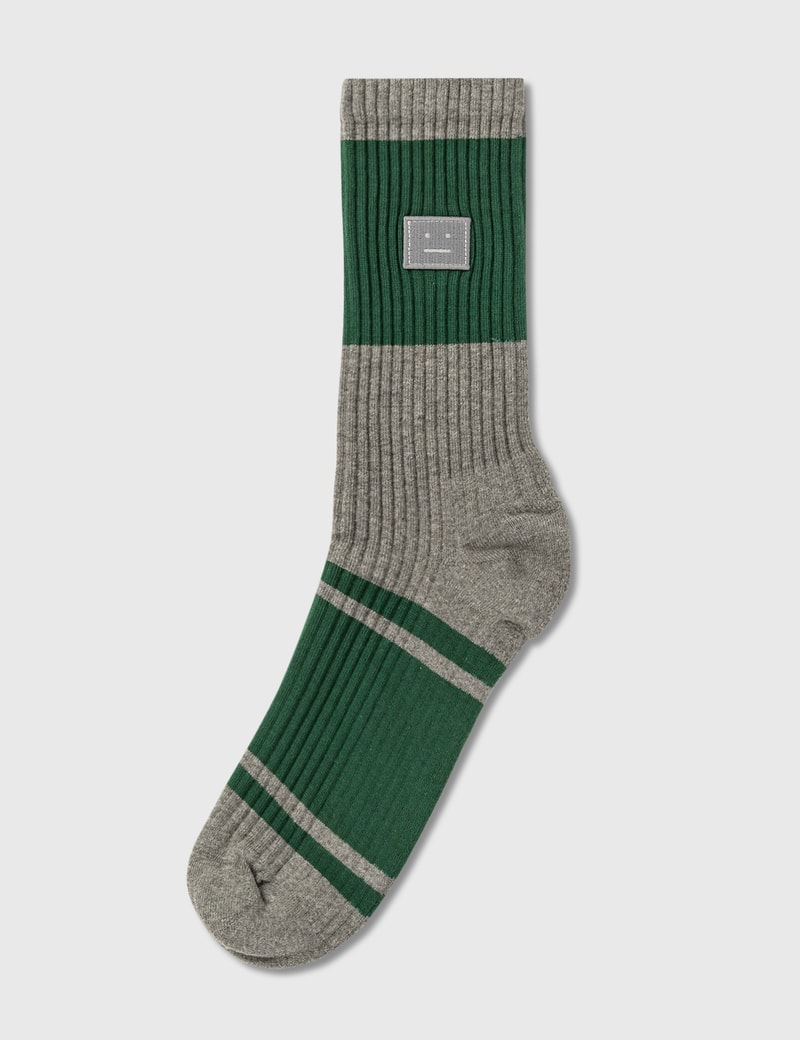 Image of Acne Studios Face Patch Striped Socks