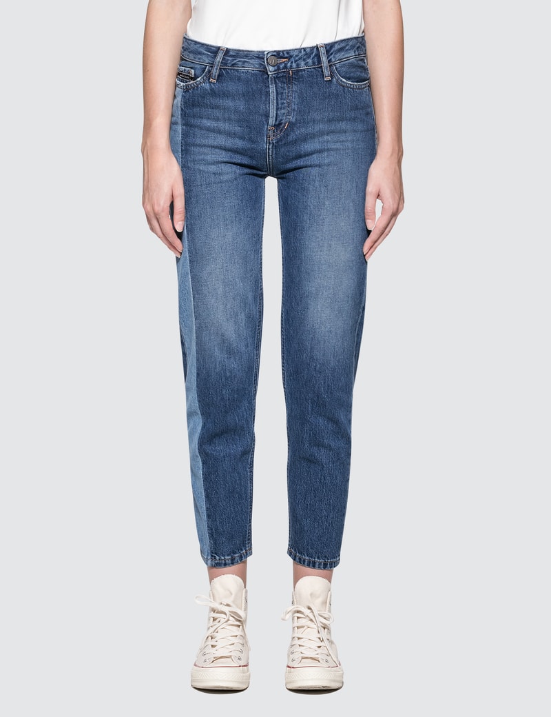 Image of Calvin Klein Jeans Straight Ankle Jeans With Light Vert