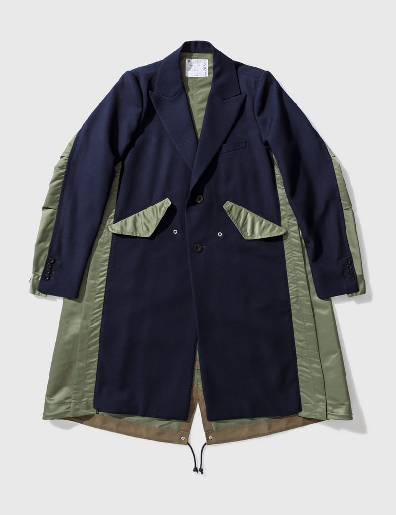 sacai nylon twill coat