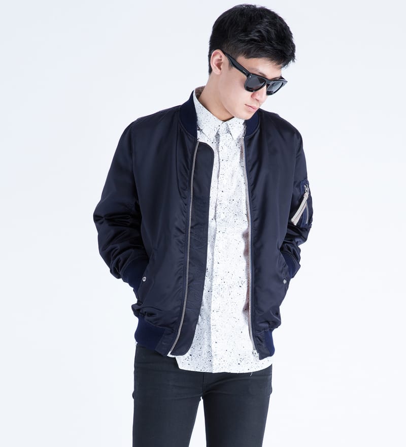 maison kitsune bomber jacket