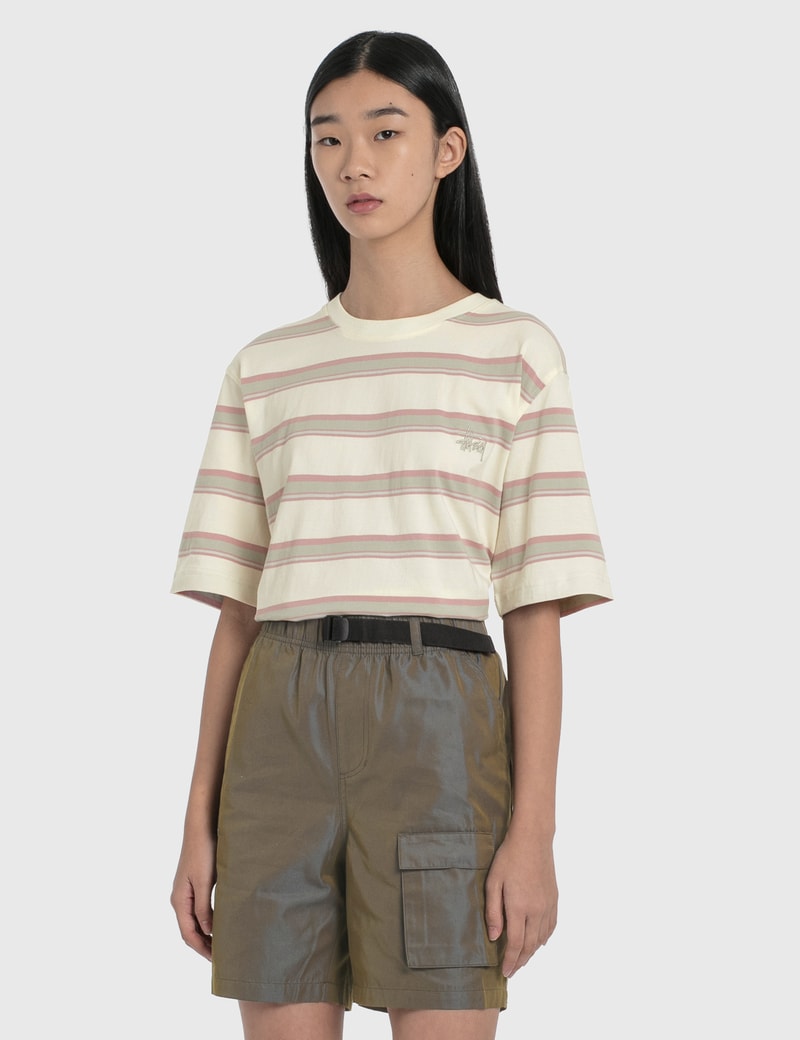 Image of Stussy Harbour Stripe Crew T-Shirt