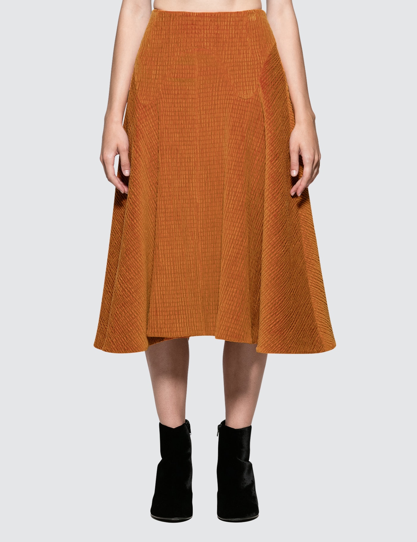 Aalto Heavy Jersey Flare Skirt In Orange