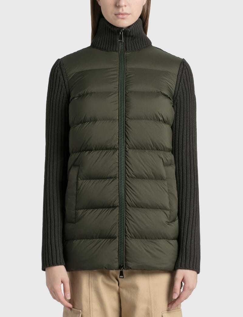 moncler padded knit jacket womens