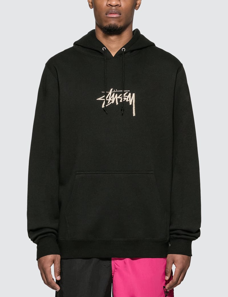 stussy stock logo applique hoodie