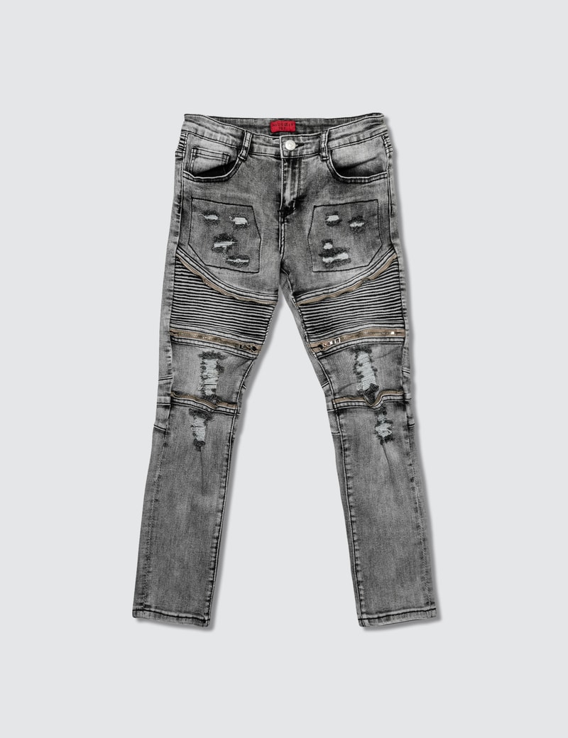 Image of Haus of JR Ragazzi Zipper Biker Denim Jeans