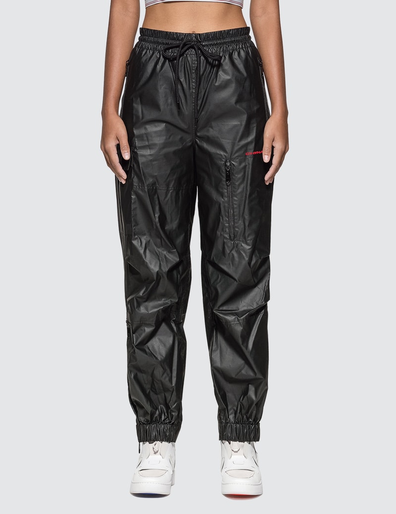 Image of Alexander Wang Chynatown Pleather Nylon Track Pants