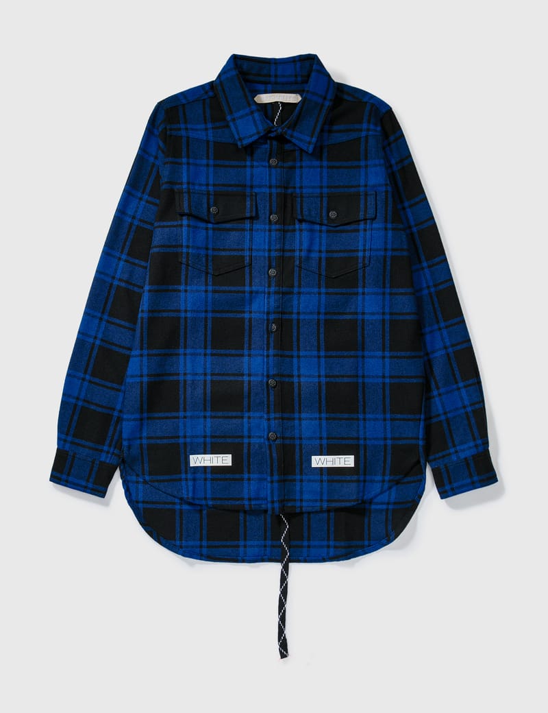 off white check shirt blue