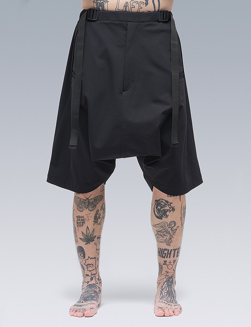 Acronym Hd Jersey Ultrawide Drawcord Short Pants In Black