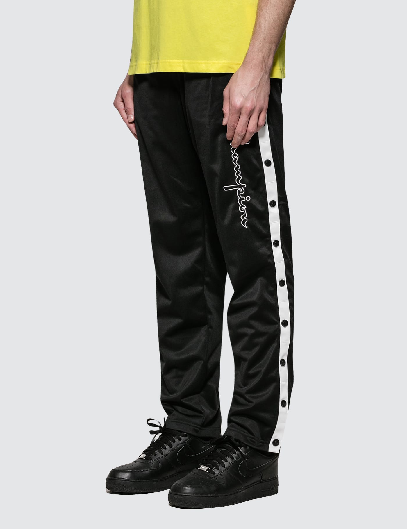 snap button track pants