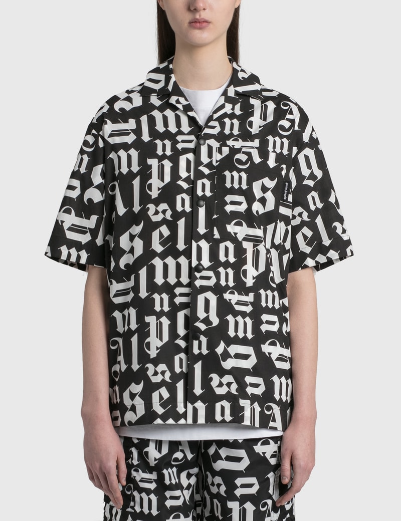 Image of Palm Angels Broken Monogram Bowling Shirt