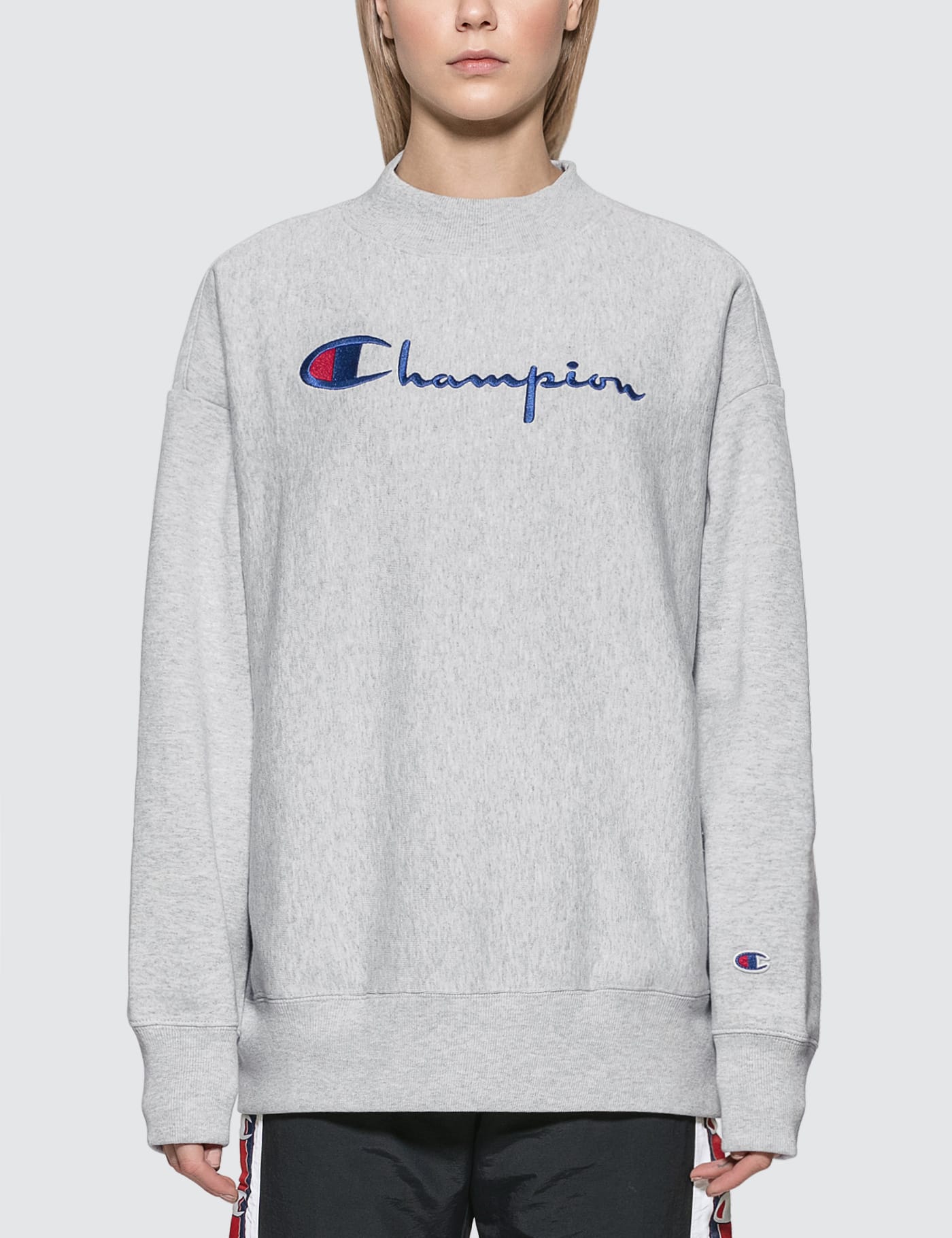 oversized grey champion sweatshirt