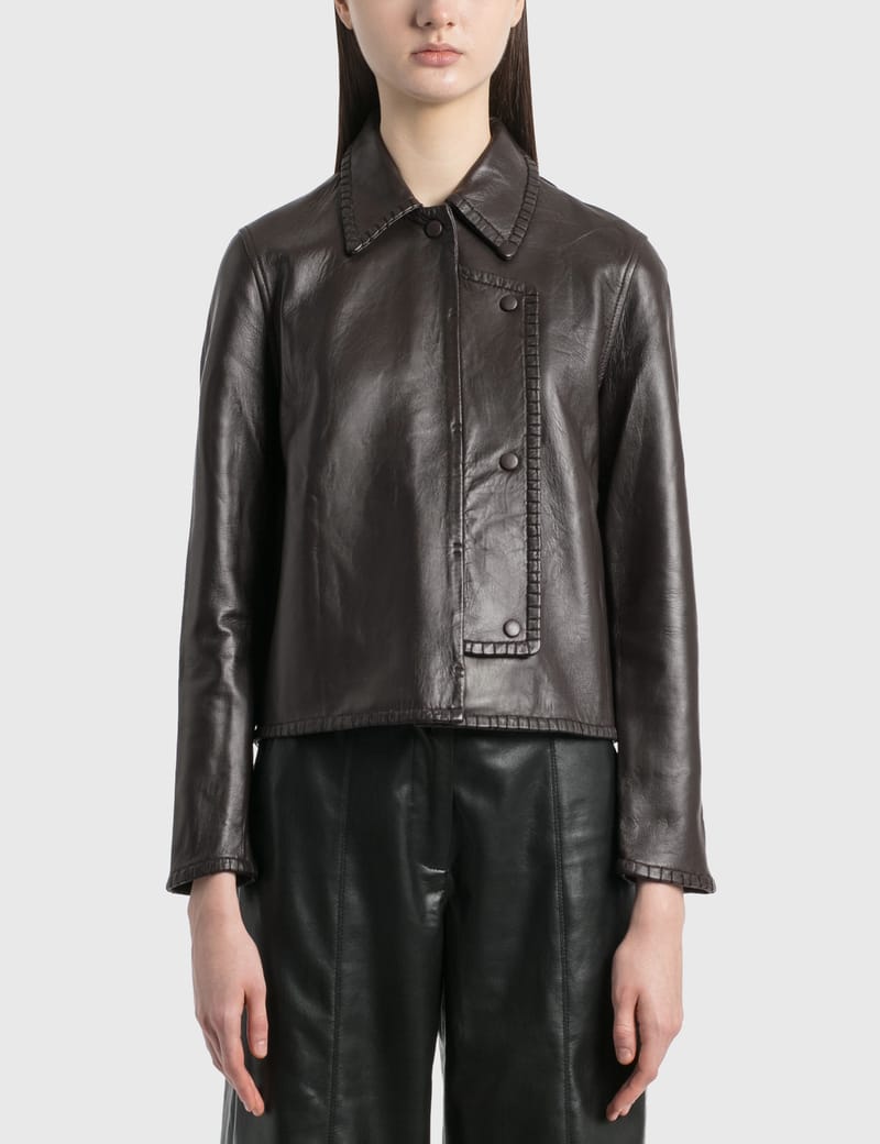 ganni leather jacket