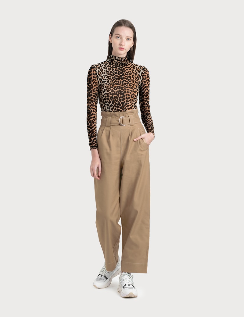 Image of Ganni Chino Wide Leg Pants