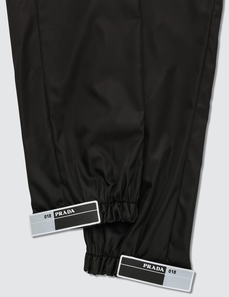prada nylon gabardine track pants
