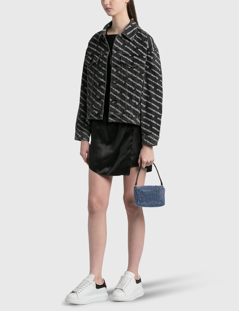 alexander wang heiress satin pouch