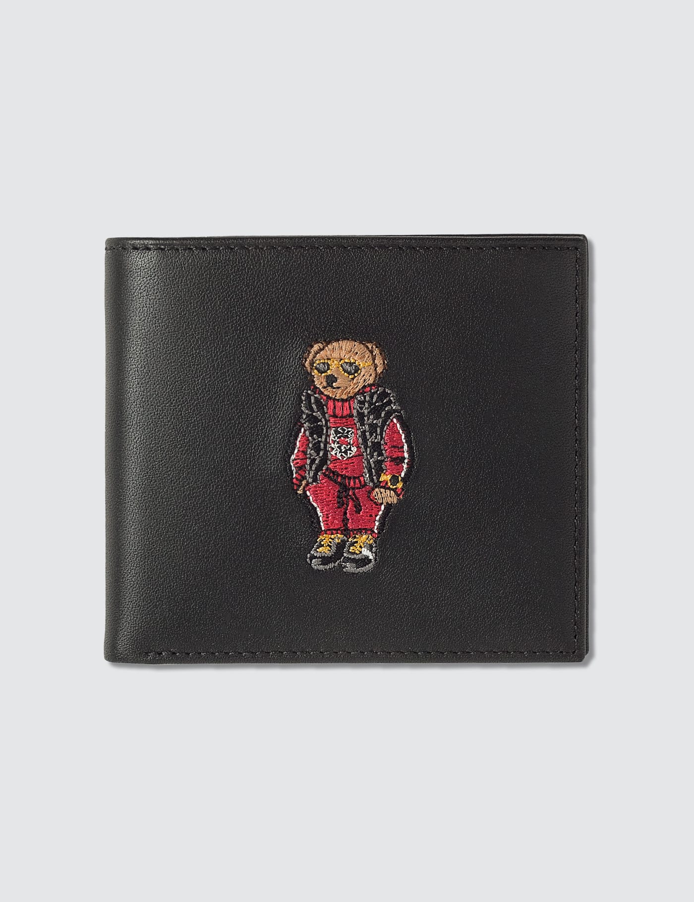 Embroidered Polo Bear Billfold Wallet 