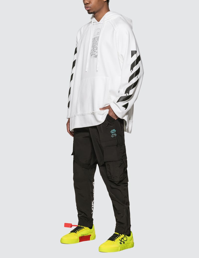 off white nylon cargo pants