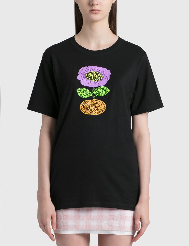 Stussy Sunflower T-shirt In Black 