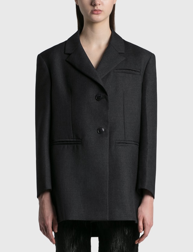 Ganni Wool Suiting Oversized Blazer Hbx