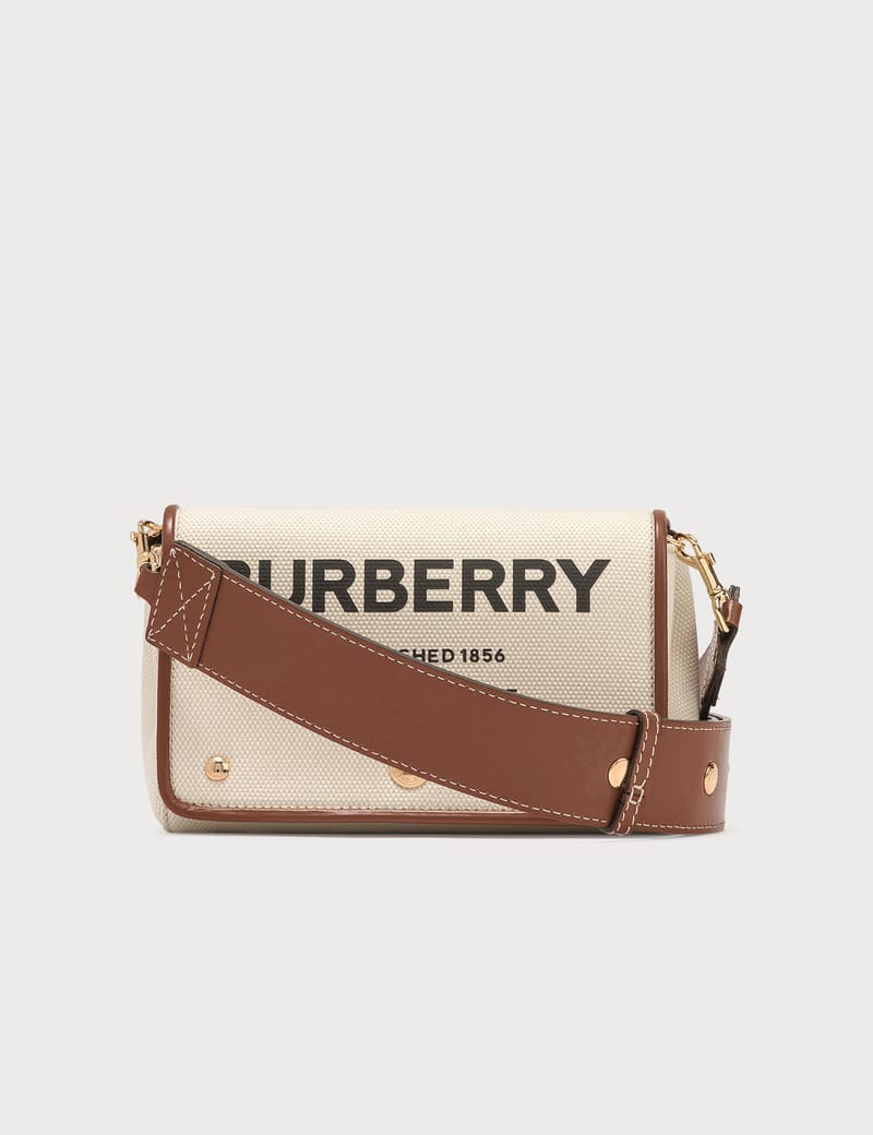 small horseferry print cotton canvas crossbody bag