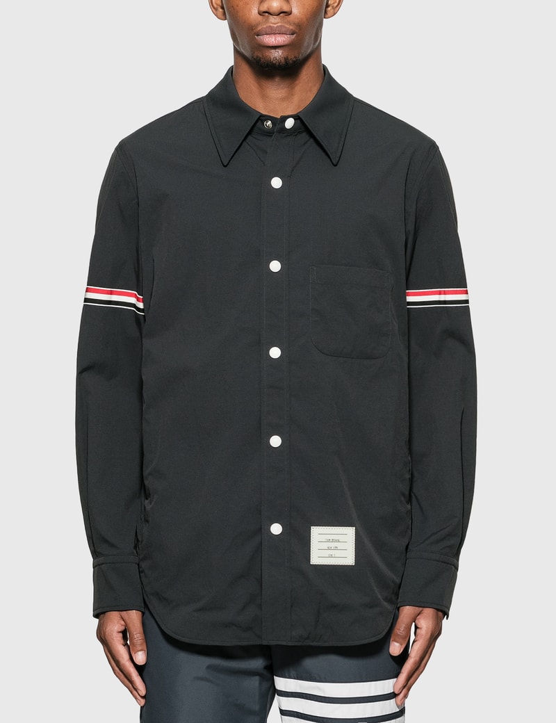 Image of Thom Browne Grosgrain Arm Band Shirt Jacket