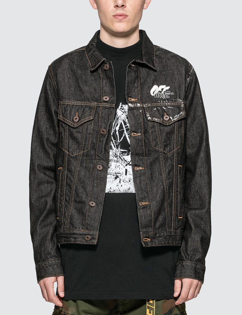 off white slim denim jacket