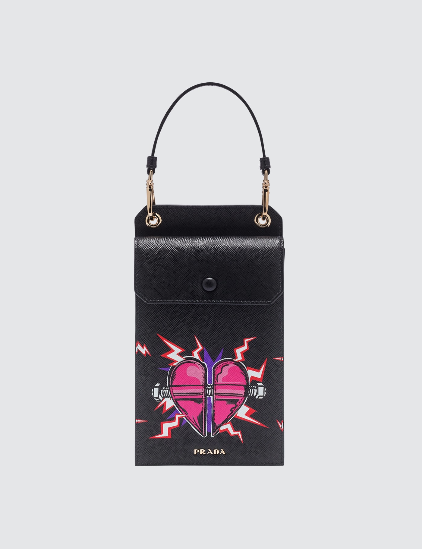 Prada Heart Print Mini Leather Bag