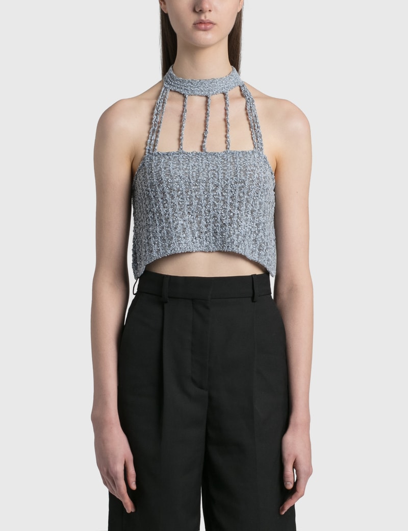 Image of Wedone Lace Halter Crop Top