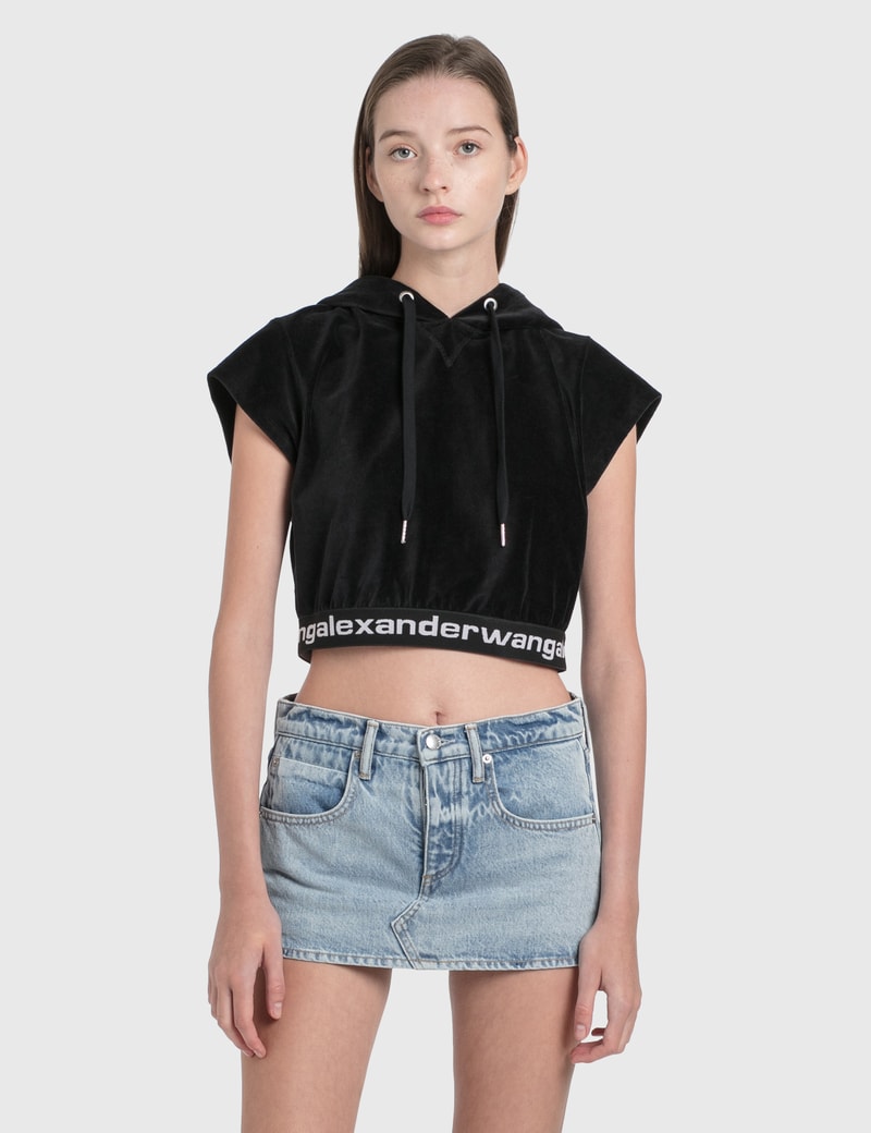 Image of Alexander Wang.T Cropped Corduroy Hoodie