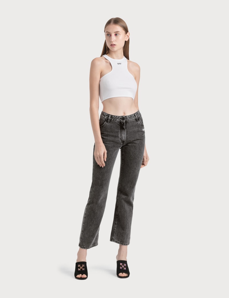 Image of Off-White Cropped Leg Jeans