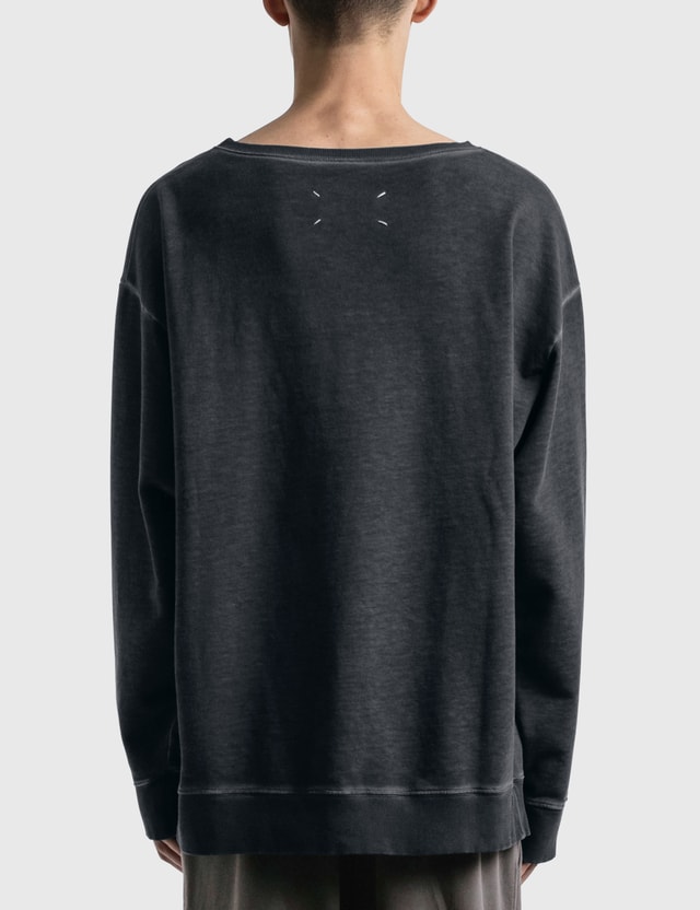 Maison Margiela Garment Dyed Graphic Sweatshirt Anthracite Men