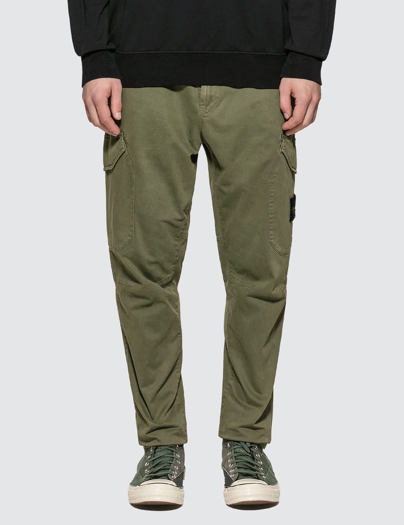 stone island garment dyed broken twill pant