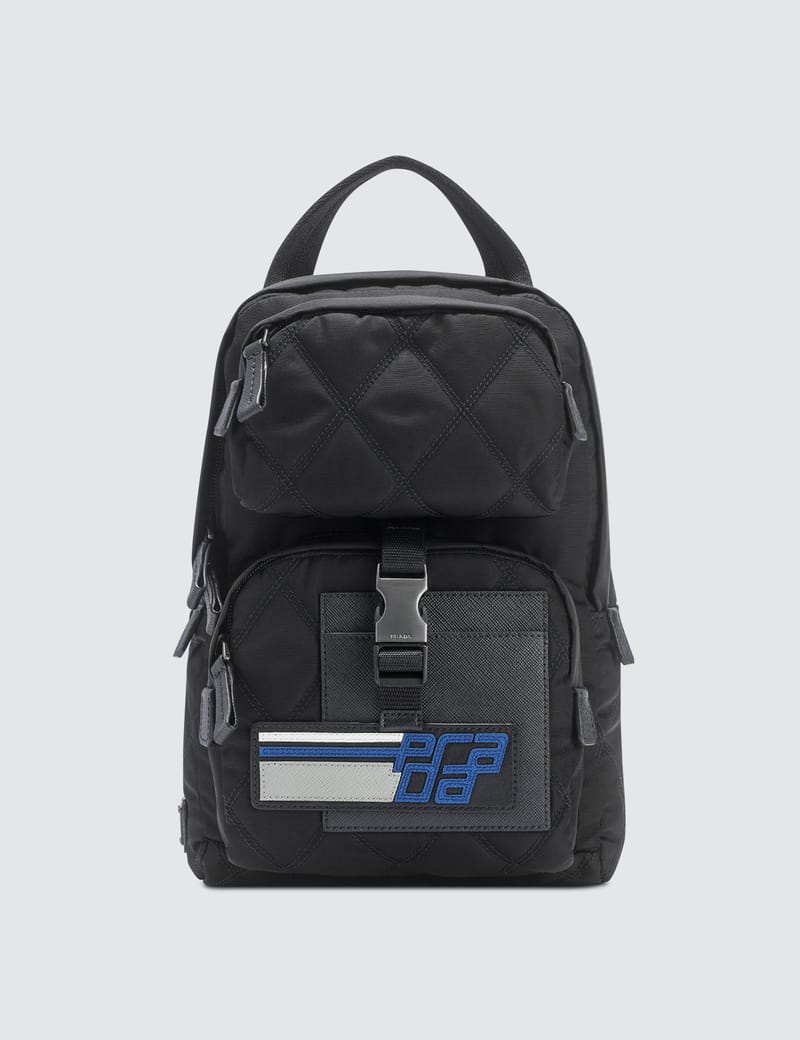 prada one shoulder nylon backpack