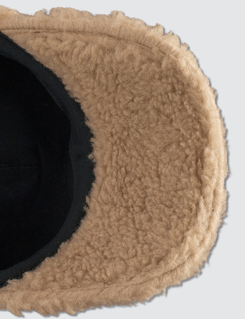 Burberry Logo Detail Faux Fur Baseball Cap