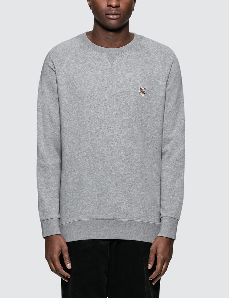 maison kitsuné fox head patch crew sweat