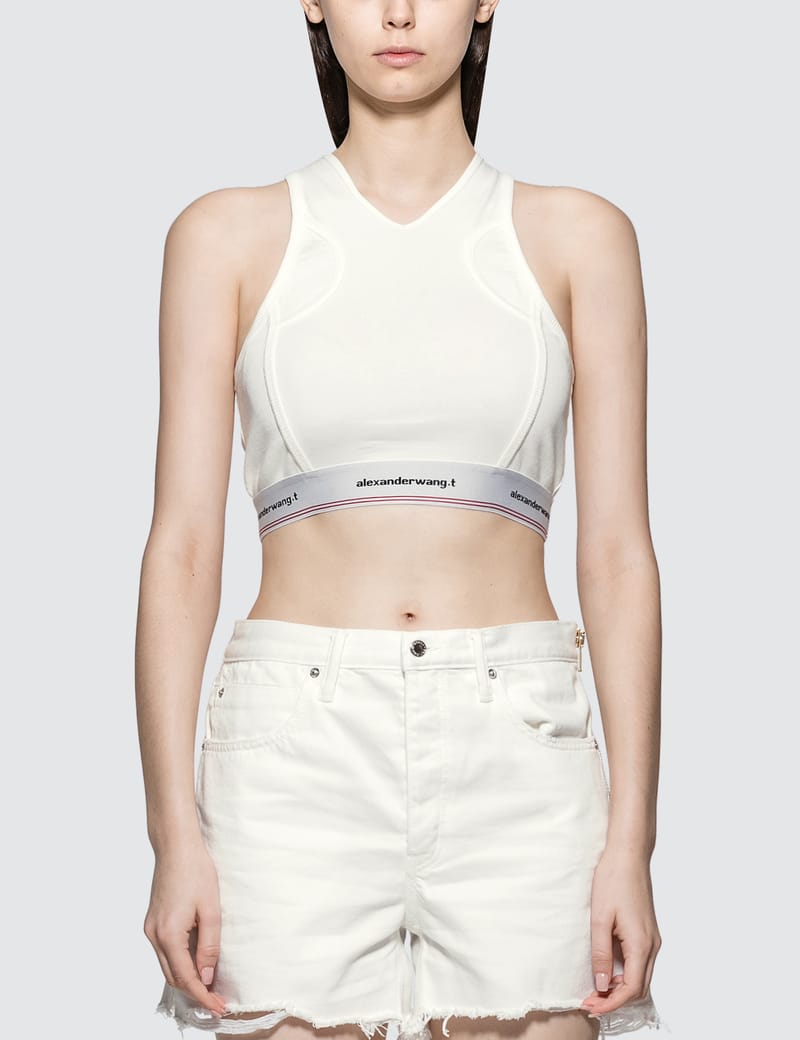 alexander wang logo bra