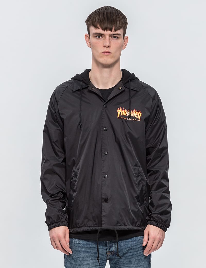 thrasher flame logo coach jacket