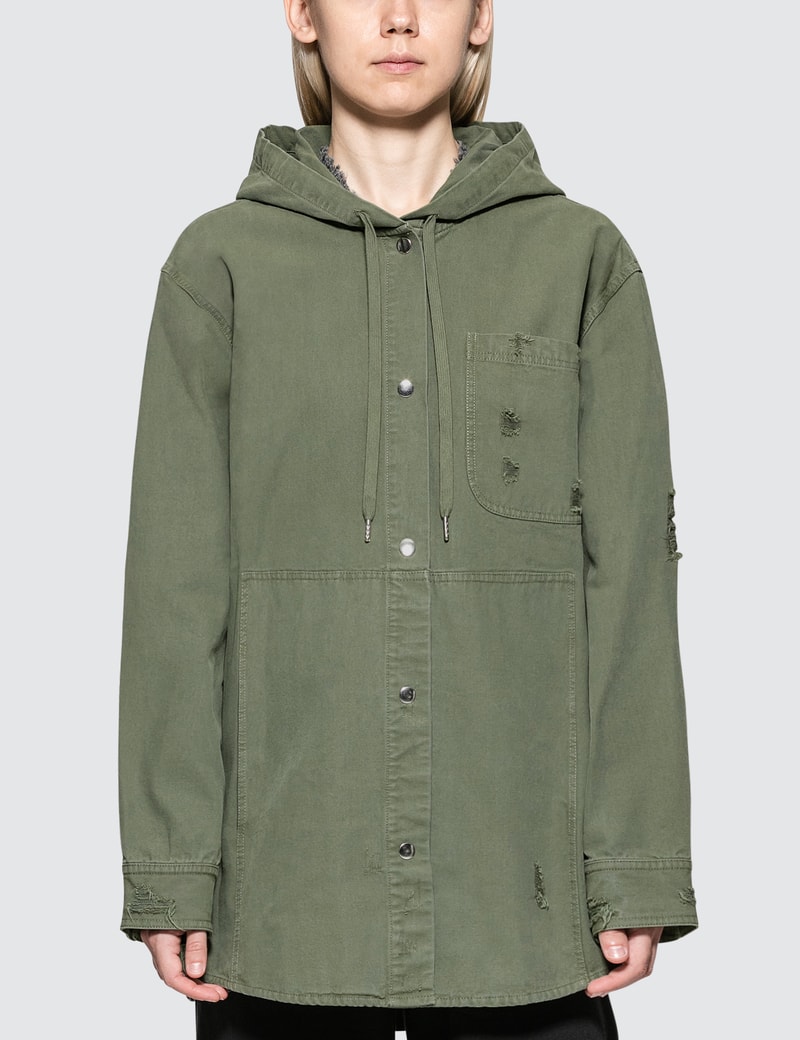 Image of Alexander Wang.T Pajama Utility Hooded Oversized Shirt